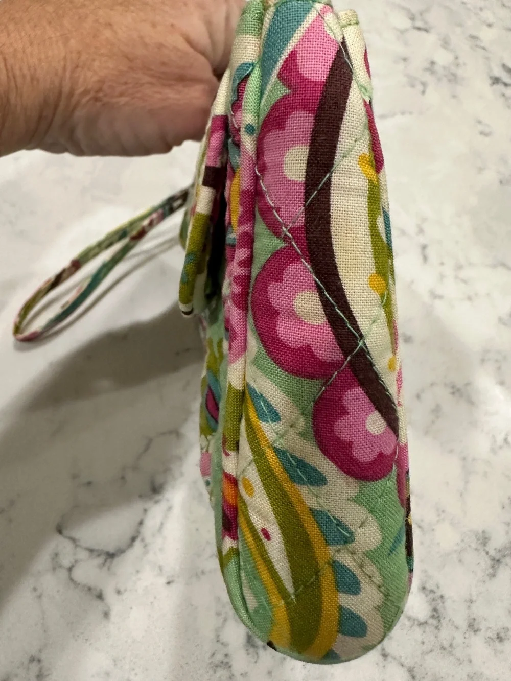 Vera Bradley Quilted Tutti Frutti Wristlet - Pink, Green & Turquoise